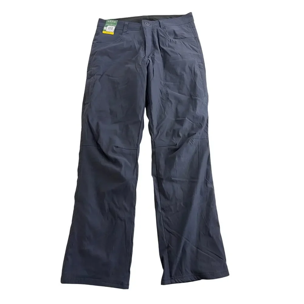 Orvis Mens Fleece Lined Pants Size 32x32 Navy Blue Straight Leg NEW